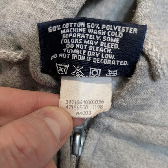 VTG Jansport WSU Cougars Hoodie Full Zip Gray Flaws USA Made Mens XL - Picture 6 of 11